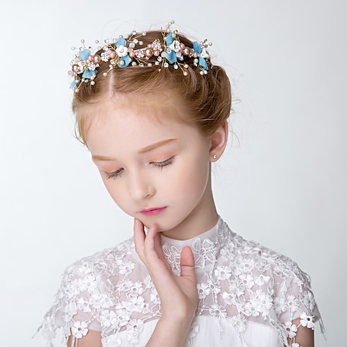 

1pcs Kids / Toddler Girls' Wreath Head Flower Beautiful Handmade Children's Hair Accessories Photo Headdress Wedding Mori Girl Korean Flower Girl Accessories