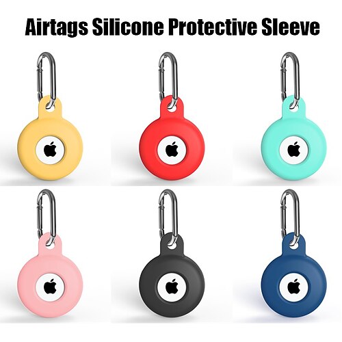 

Soft Silicone Case Compatible with Apple AirTags 2021 Portable Protector Anti-Scratch Lightweight Protective Skin Cover for AirTages Key Finder Keychain Accessory