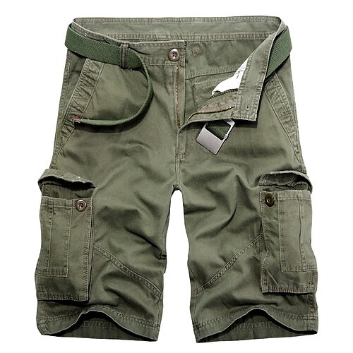 

Men's Cargo Shorts Shorts Hiking Shorts 6 Pocket Plain Comfort Outdoor Daily Going out Cotton Blend Fashion Streetwear Black Army Green
