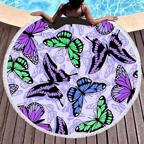 

Mujer Bañadores Tapadera Toalla de Playa Normal Traje de baño Borlas Estampado Mariposa Leopardo Verde Trébol Azul Piscina Morado Rojo Beige Trajes de baño nuevo Elegante Vacaciones / Sensual / Hoja