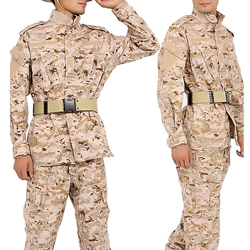 

Men's Hiking Jacket with Pants Military Tactical Jacket Cotton Summer Outdoor Camo Quick Dry Lightweight Breathable Sweat wicking Clothing Suit Hunting Fishing Climbing Camouflage / Long Sleeve