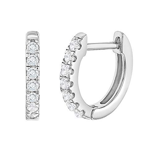 

925 sterling sølv klassiske ring huggie øreringe til unge piger - populære små øreringe til småbørn& unge piger med skinnende cubic zirconia sten