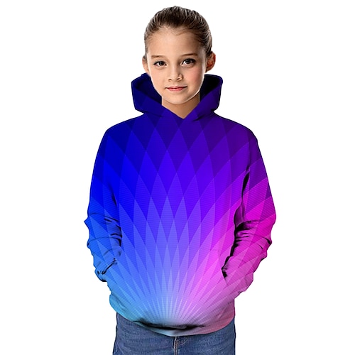 

Kids Girls' 3D Print Long Sleeve Active 4-12 Years Purple