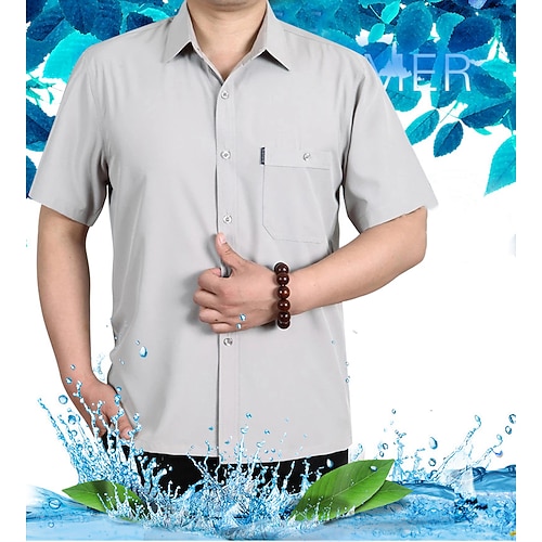 

Men's Hiking Shirt / Button Down Shirts Fishing Shirt Short Sleeve Shirt Top Outdoor Quick Dry Lightweight Breathable Sweat wicking Autumn / Fall Spring Summer Maroon Light Gray Screen Color Hunting