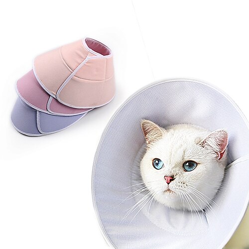 

Dog Cat Pet Cone Pet Recovery Collar Elizabeth circle Adjustable Stress Relieving Safety Anti-Bite Lick Wound Healing After Surgery Protective Walking Avocado Bread Shaped Cotton Small Dog Blue Pink