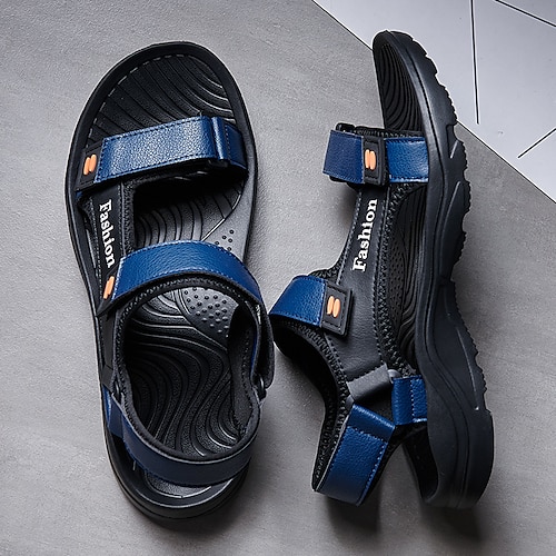 

Per uomo Sandali Sandali sportivi Stile da spiaggia Giornaliero Pelle di nappa Traspirante Antiscivolo Prova di usura Nero Blu scuro Grigio Estate