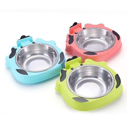 

Dog Cat Bowls & Water Bottles / Feeding Bowl / Dog Cat Bowls Stainless steel Durable No-Spill Solid Colored Blue Pink Green Bowls & Feeding