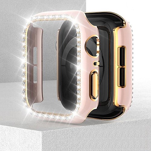 

1 Pack Watch Case Compatible with Apple iWatch Series SE / 6/5/4/3/2/1 Shockproof Bling Diamond PC Watch Cover