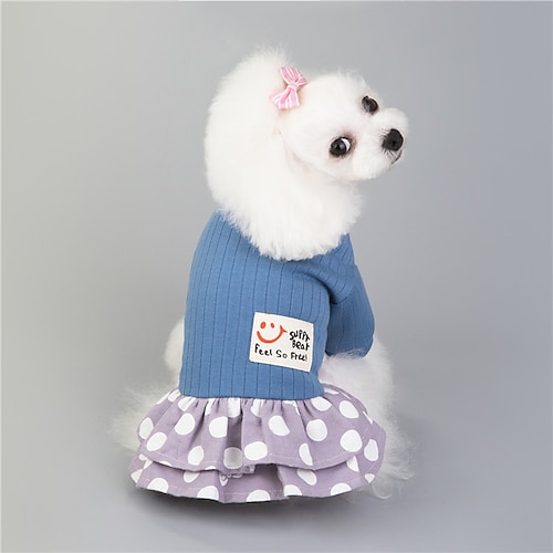 

Dog Cat Dress Dot Basic Adorable Cute Dailywear Casual / Daily Dog Clothes Puppy Clothes Dog Outfits Breathable Blue Pink Costume for Girl and Boy Dog Padded Fabric S M L XL XXL