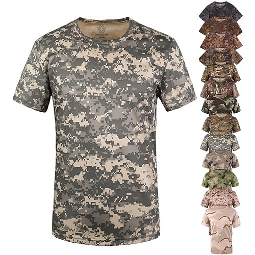 

fan dell'esercito abbigliamento sportivo all'aperto t-shirt da uomo manica corta mimetica albero reale modello asciutto rapido (m)