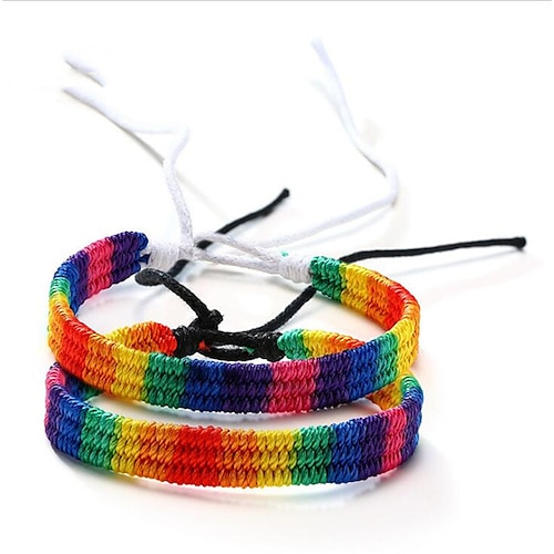

Friendship Bracelet Braided Rainbow Stylish Alloy Bracelet Jewelry Rainbow / White For Anniversary Date Birthday Festival