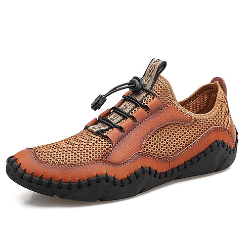 

Men's Loafers Slip-Ons Comfort Loafers Casual Athletic Walking Shoes Cowhide Black Khaki Brown Summer