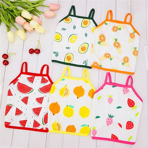 

Dog Cat Vest Fruit Adorable Cute Dailywear Casual / Daily Dog Clothes Puppy Clothes Dog Outfits Breathable Yellow Red Pink Costume for Girl and Boy Dog Padded Fabric XS S M L XL XXL