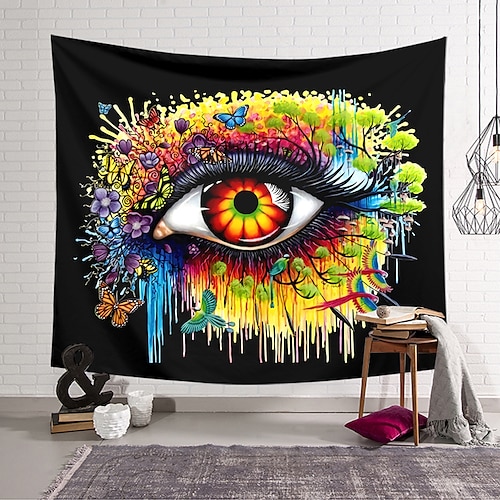 

Psychedelic Abstract Wall Tapestry Art Decor Blanket Curtain Hanging Home Bedroom Living Room Decoration Polyester Eye