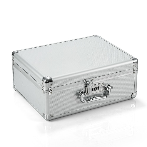 

Aluminum Hard Case Briefcase Silver Toolbox Professional Carrying Case Aluminum Flight Cases Portable Equipment Tool Case