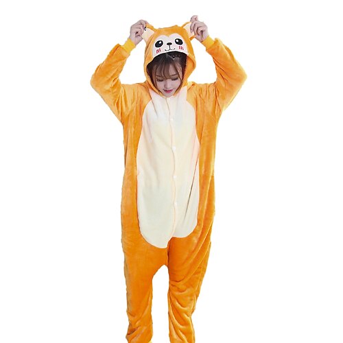 

Adults' Kigurumi Pajamas Monkey Animal Onesie Pajamas Flannelette Cosplay For Men and Women Christmas Animal Sleepwear Cartoon Festival / Holiday Costumes