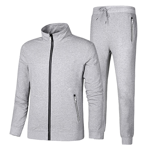 

Men's Hiking Jacket with Pants Outdoor Quick Dry Lightweight Breathable Sweat wicking Jacket Top Clothing Suit Hunting Fishing Climbing Gray Black