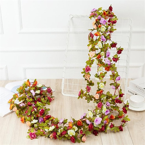 

The Imitation Peony Flower Vine Fake Flower Living Room Attic Decoration Winding Flower Vine 2.5m/100""