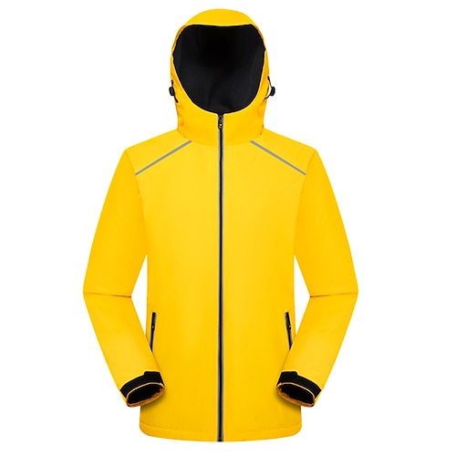 

Men's Women's Hiking Softshell Jacket Hiking Fleece Jacket Winter Outdoor Thermal Warm Waterproof Windproof Fleece Lining Jacket Hoodie Top Hunting Fishing Climbing Sapphire Navy orange Yellow Black