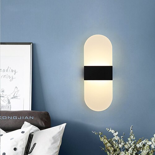 

Modern LED Wall Light Bedside Light Black White Gold Silver Gold Rose Matte Eye Protection Living Room Bedroom Iron Wall Light 220-240V 6/10 W