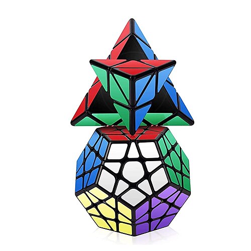 

QiYi Speed Cube Set, Magic Cube Set of Pyramid Megaminx Cube Smooth Triangle Pentagon Speedcube