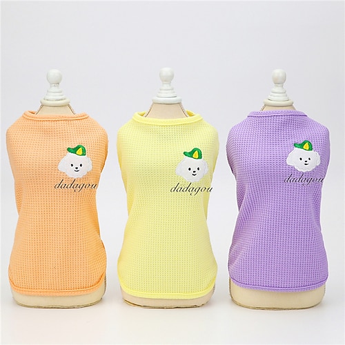 

Dog Cat Vest Animal Adorable Cute Dailywear Casual / Daily Dog Clothes Puppy Clothes Dog Outfits Breathable Purple Yellow Pink Costume for Girl and Boy Dog Padded Fabric S M L XL XXL