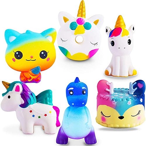 

Jumbo Squishies Slow Rising 6 Pack Squishies Animal Newest Unicorn Squishy Toys Party Favors Goodies Bags Class Prize Cream Scented & Kawaii Squishys Stress Relief Toys for Adults Boy Girl