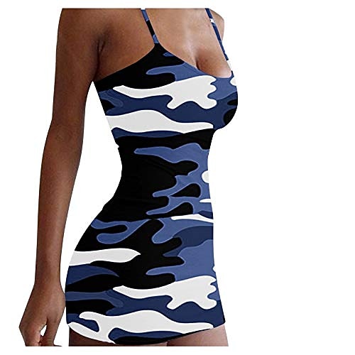 

Women's Sheath Dress Mini Dress Camouflage Blue Camouflage purple Camouflage powder Sleeveless Boom Sale Dress S M L XL 2XL 3XL 4XL 5XL