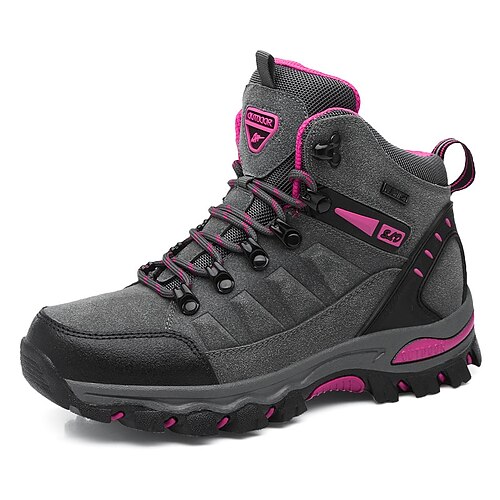 

Women's Trainers Athletic Shoes Athletic Daily Flat Heel Round Toe Hiking Shoes Suede Lace-up Solid Colored Black Purple Gray