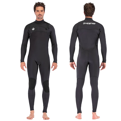 

DIVESTAR Herre Heldekkende våtdrakt 3mm CR Neopren Dykkerdrakter Hold Varm Hurtigtørkende Høy Elastisitet Langermet Forside Glidelås - Svømming Dykking Surfing Helfarge Høst Vår Sommer