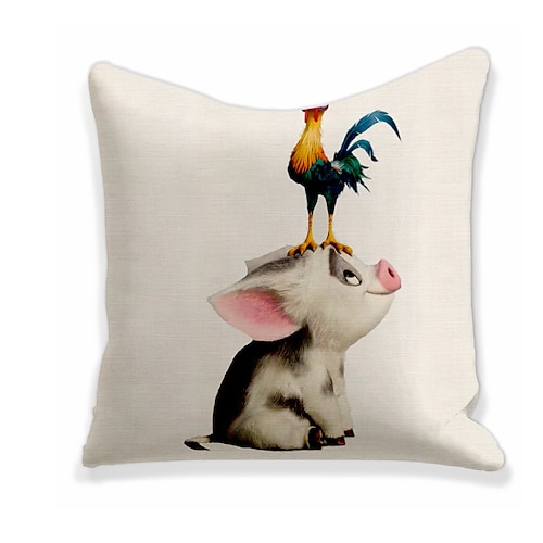 

1 pcs Linen Pillow Cover, Print Square Zipper Polyester Traditional Classic