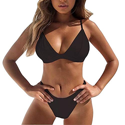 

Women's Swimwear Bikini 2 Piece Normal Swimsuit High Waist Slim Solid Color Wine Red fluorescent yellow fluorescent green Fluorescent rose red Black Bathing Suits Sexy Party Active / Fashion / New