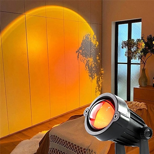 

Sunset Projector Rainbow Projector Atmosphere Night Light Home Coffee Shop Background Wall Decoration Colorful Lamp on Tiktok Youtube IG Style USB Power