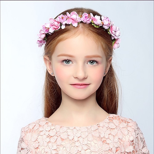 

Kids Baby Girls' Mori Girl Shooting Holiday Garland Rattan Simulation Head Flower Bride Bridesmaid Child Wedding Bracelet Headdress