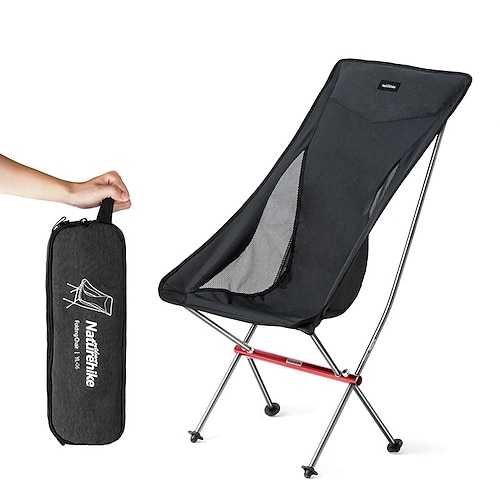 

Camping Chair High Back with Headrest Portable Ultra Light (UL) Multifunctional Foldable Aluminum Alloy for 1 person Fishing Beach Camping Traveling Autumn / Fall Winter Black Grey / Breathable