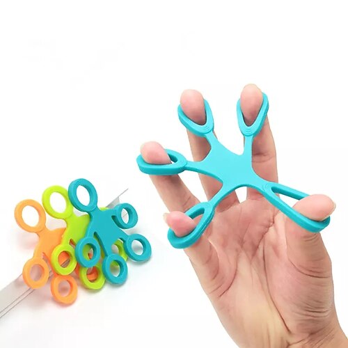 

2 pcs Finger Grip Silicone Ring Exerciser Antistress Resistance Band Fitness Stretcher 3 Levels Finger Sensory Toy for Autism ADHD