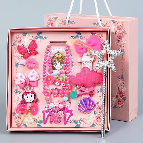 

Kids / Baby Girls' Hair Accessories Version Of The Princess Head Accessories Girl Hairpin 28-Piece Set Of Children's Hairpin Gift Box Set