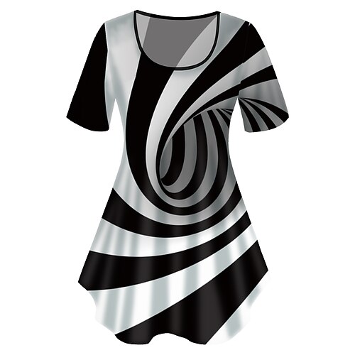 

T-shirt Grande taille Hauts Femme Graphique 3D Imprimé Manches Courtes Ras du cou basique Noir Grande taille XL XXL 3XL 4XL 5XL / Grandes Tailles / Vacances / Grandes Tailles