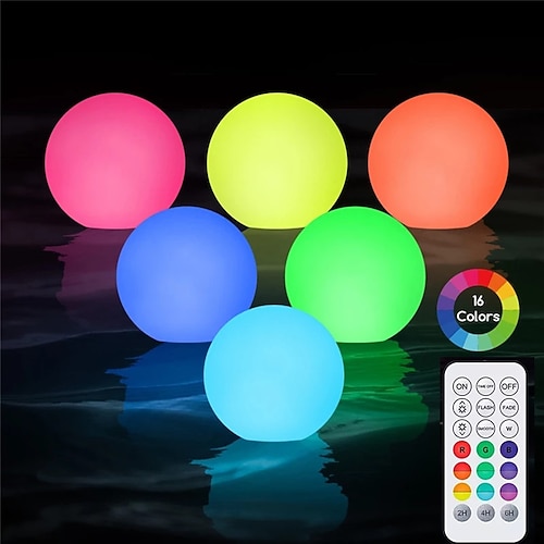 

Underwater Light for Swimming Pool Outdoor Activity 8cm LED Colorful Ball For Yard Pond Garden Lawn Decoration Colorful Lighting Swimming Pool Floating Disco Lamp IP68 with Remote Controller