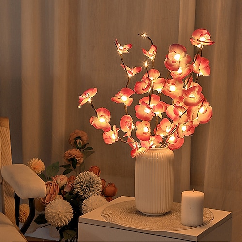 

LED Phalaenopsis Branch Lamp 20 Bulbs Simulation Orchid Branch LED Fairy Lights Willow Twig Light Branch Mother's Day for Home Garden Decoration