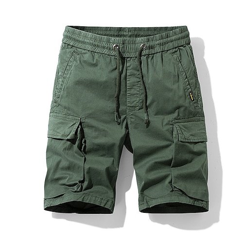 

Men's Stylish Casual / Sporty Cargo Shorts Drawstring Pocket Elastic Waist Short Pants Sports Outdoor Daily Micro-elastic Solid Color Comfort Breathable Mid Waist ArmyGreen Blue Grey Khaki 29 30 31