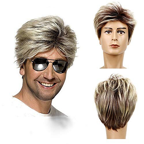 

80's Men's Wig Blond Short George Wig Synthetic Cosplay Costume Halloween Wig Suitable For Masquerade