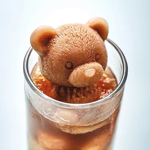 3D Teddy Bear Ice Cube Mold, Silicone Animal Mold, Soap Candle Mold, Ice  Cube for Coffee, Milk, Tea, Candy Gummy Fondant, Cake Baking, Cupcake  Topper