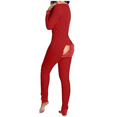 

Women's Jumpsuit Print Deep V Casual Party Home Regular Fit Long Sleeve Screen Color Red wave point Night S M L Winter