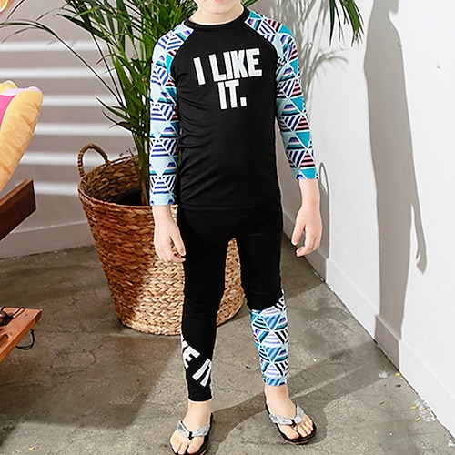 

Boys Rashguard Swimsuit UV Sun Protection UPF50 Breathable Full Body Swimwear Bathing Suit 2 Piece Swimming Surfing Water Sports Patchwork Autumn / Fall Spring Summer / Quick Dry / Quick Dry