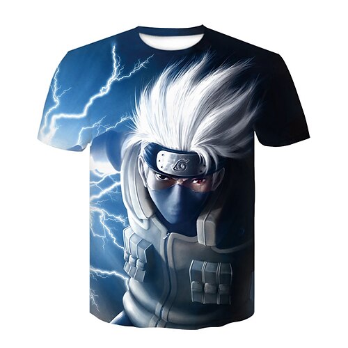 

Naruto Hatake Kakashi Costume de Cosplay Manches Ajustées Anime 3D Imprimé Harajuku Art graphique Tee-shirt T-shirt Pour Homme Femme Adulte Térylène