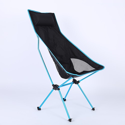 Folding Chair Beach Chair Camping Chair Fishing Chair High Back with  Headrest Ultra Light (UL) Foldable Breathable Compact Mesh 7075 Aluminium  Alloy for 1 person Fishing Blue Red Orange Dark Blue 2024 - $49.99