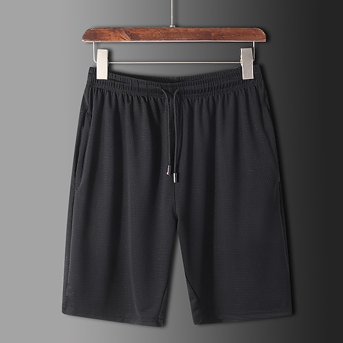 

Men's Hiking Shorts Solid Color Summer Outdoor 10 Quick Dry Breathable Sweat wicking Wear Resistance Cotton Knee Length Shorts Black Beach Traveling M L XL XXL XXXL