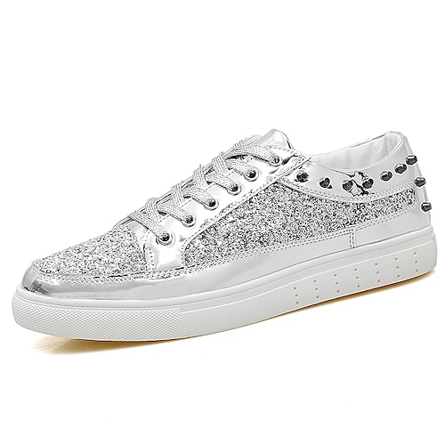 

Men's Unisex Sneakers Glitter Crystal Sequined Jeweled Flashing Shoes Skate Shoes Sporty Casual Outdoor Daily Disco Dance Walking Shoes Synthetics Breathable Non-slipping Shock Absorbing Booties