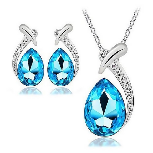 

short clavicle female austrian crystal necklace fish mermaid set earrings jewelry